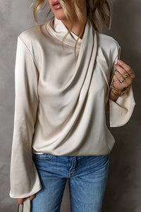 Satijnen Damesblouse met Kruisfront - Livia