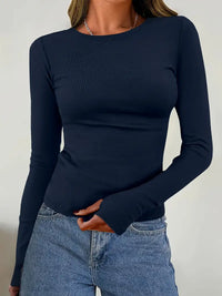 Dames Top met Lange Mouwen en Ronde Halslijn voor Herfst & Winter – Vivienne