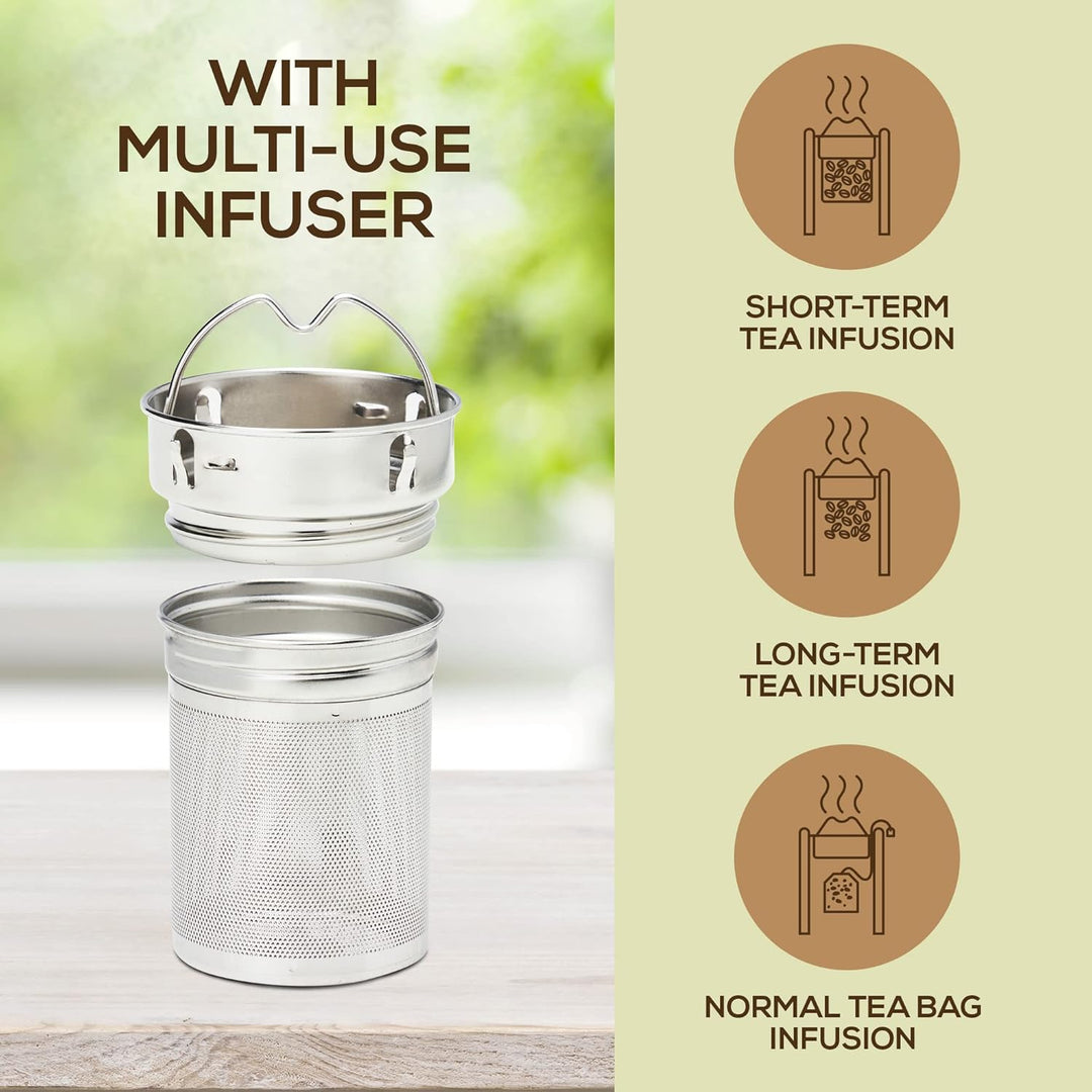 Geïsoleerde Premium Bamboe Loose Leaf Thee Infuser Fles - 500ml