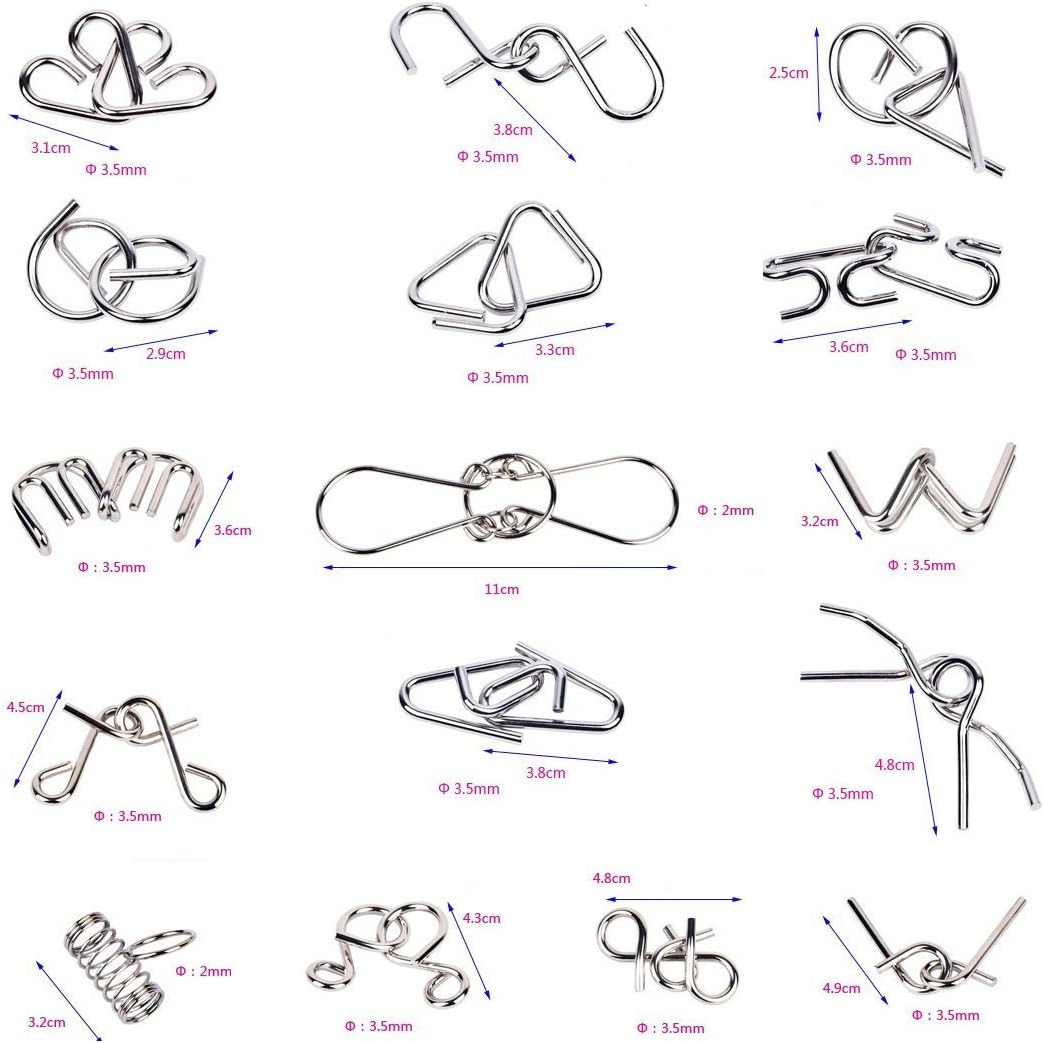 Zestaw metalowych pierścieni do łamigłówek - BrainTwist