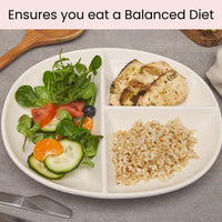 Portion Control Bord voor Diabetische & Bariatrische Dieet - Porselein