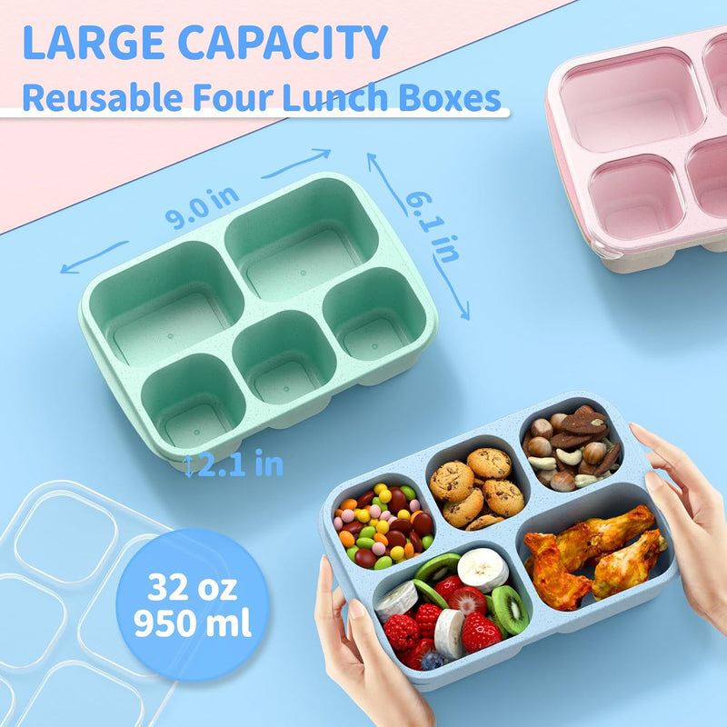Bento Box Maaltijd Prep Containers - 4-Pack