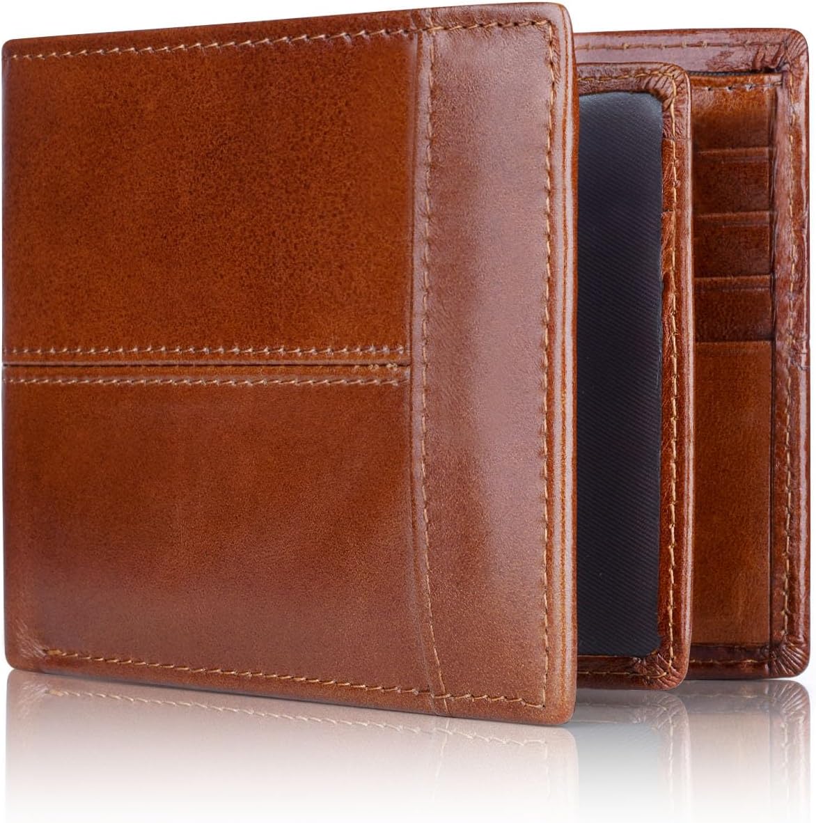 Premium RFID-Blocking Leren Bifold Portemonnee voor Mannen - SlimArmor