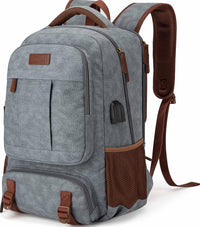 Anti-Diefstal Canvas Laptop- & Reisrugzak met USB-poort – Geschikt voor laptops tot 17,3"