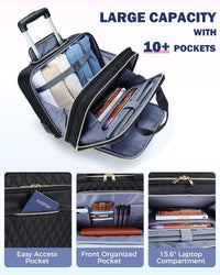 15,6" Laptop Trolley met Meerdere Vakken & Vliegtuig goedgekeurde Afmetingen