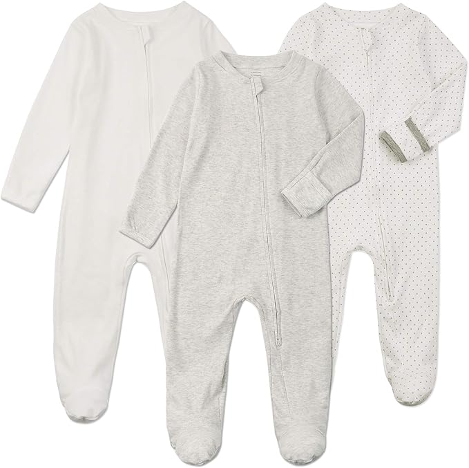 Baby Pyjama Met Voeten En Wanten - 3 Stuks