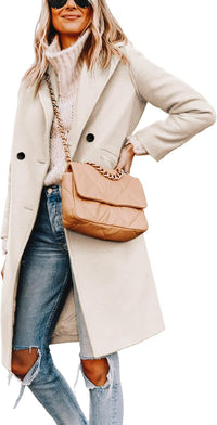 Dames Winter Wollen Jas met Notch Revers - Sofia