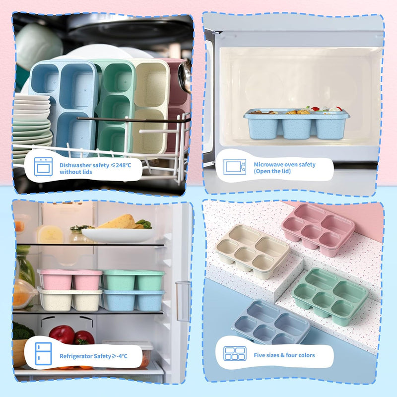 Bento Box Maaltijd Prep Containers - 4-Pack