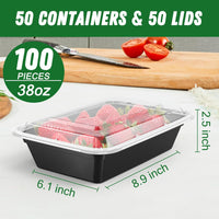 50-Pack Herbruikbare Maaltijd Prep Containers met Deksel, Lekvrij