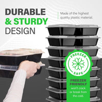 Maaltijd Prep Containers – 3 Compartiment Bento Dozen met Deksel 900 ml [20 Pack]