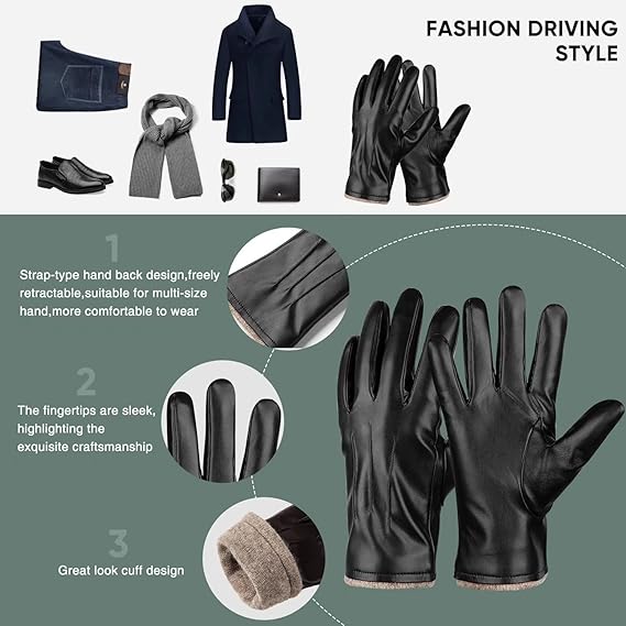 Winter Leren Touchscreen Handschoenen - TouchLuxe