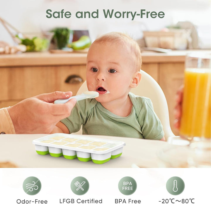 Stosowalne silikonowe formy do kostek lodu z pojemnikiem na przechowywanie