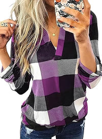 Stijlvolle Casual Geruite Damesblouse - Lara
