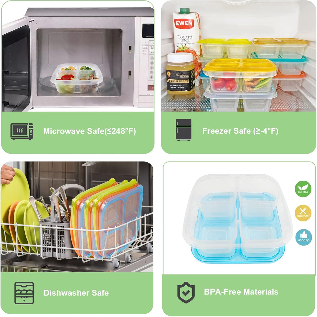6-Pack Herbruikbare Bento Box Maaltijd Prep Set