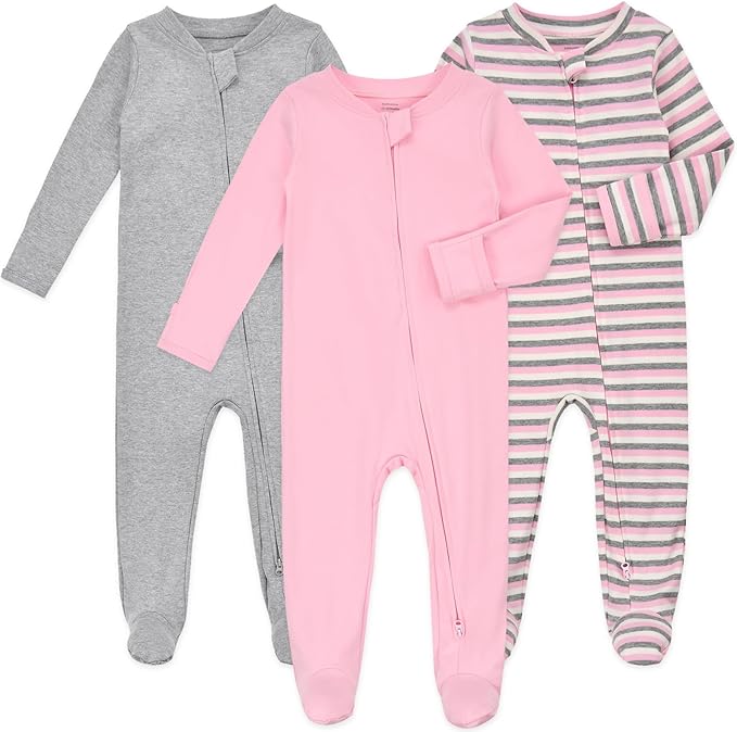 Baby Pyjama Met Voeten En Wanten - 3 Stuks