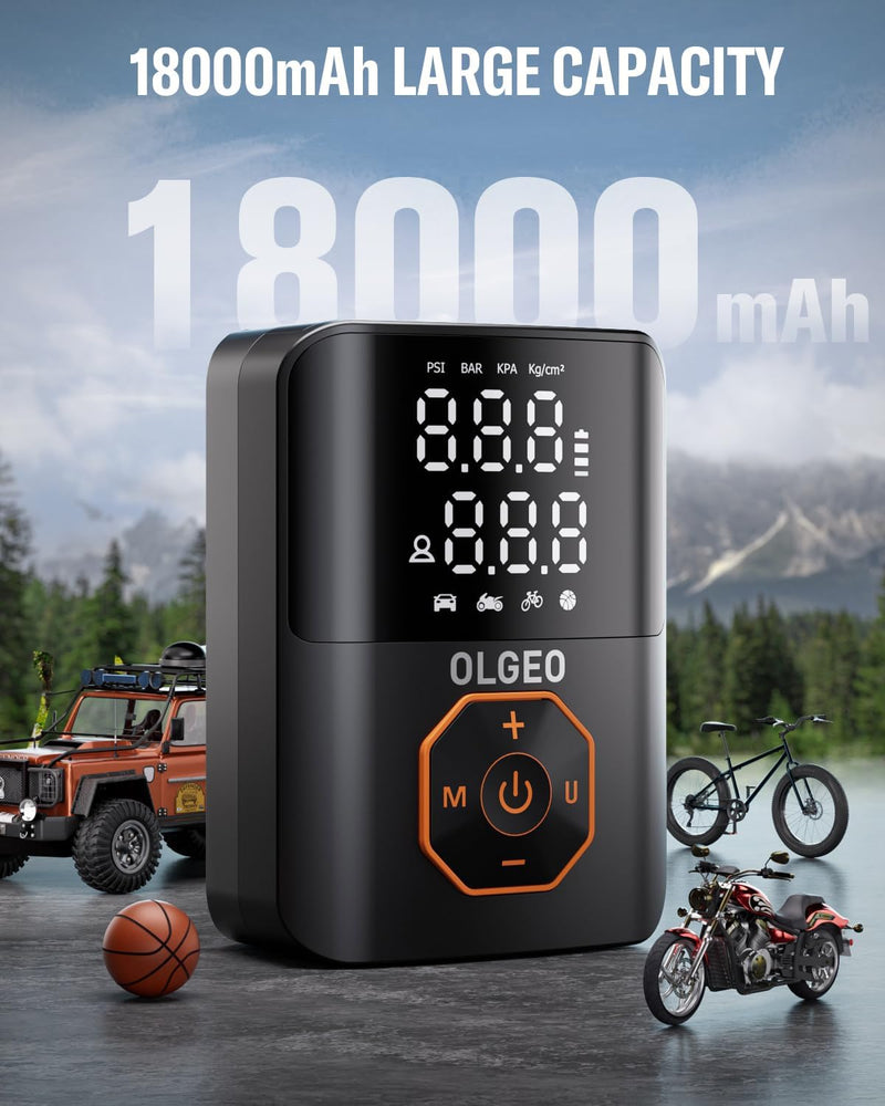 Draagbare Bandenpomp - 18000mAh Luchtcompressor voor Auto's en Motoren