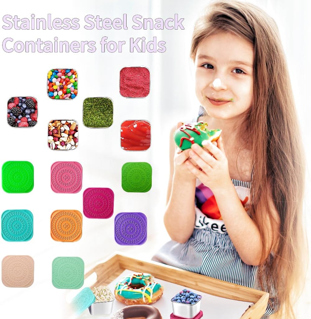 175ml RVS Snackdozen voor Kinderen - 6-Pack