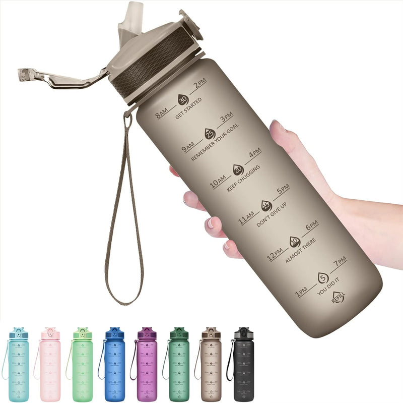 900ml Motivational Waterfles met Rietje