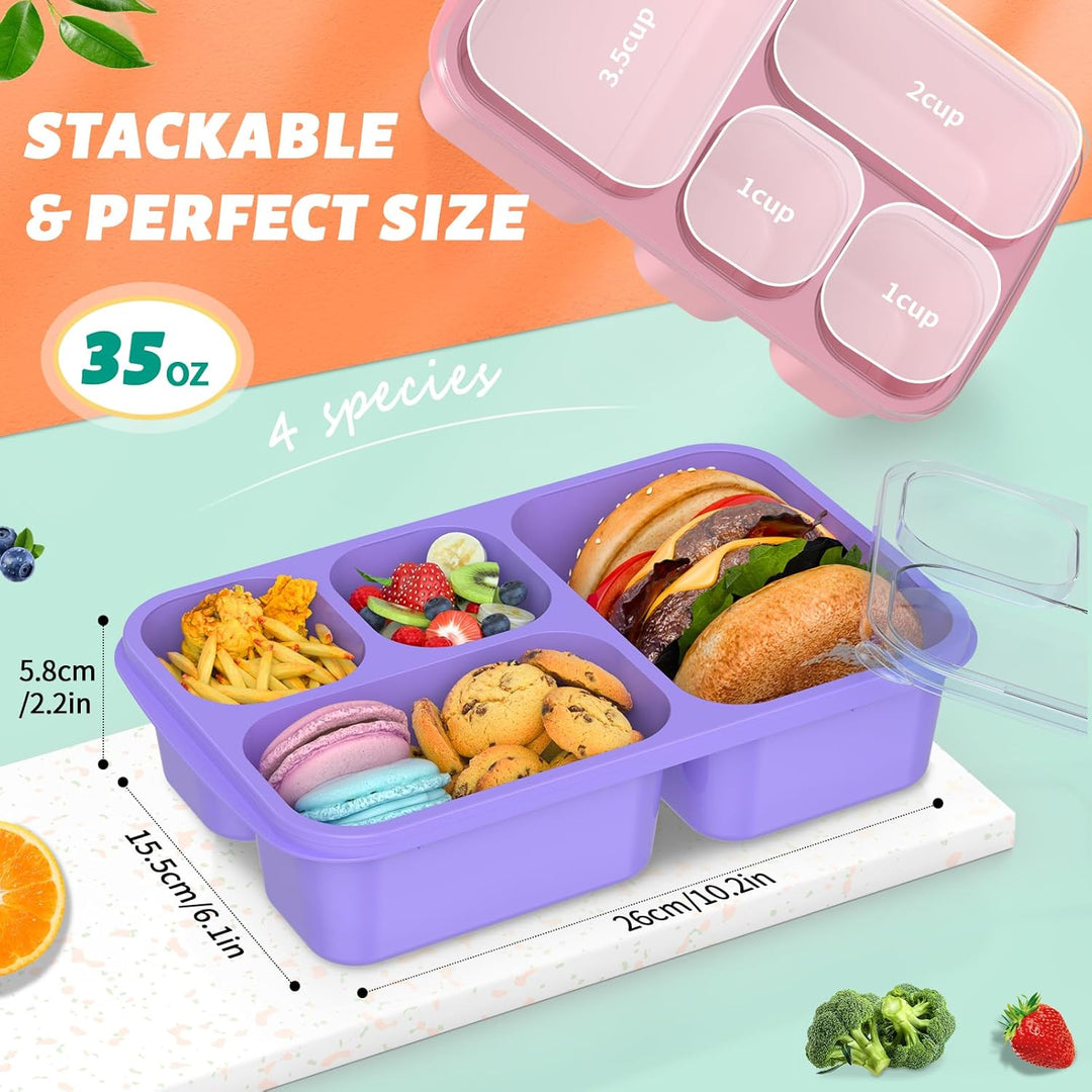 Bento Box Maaltijd Prep Containers - 4-Pack