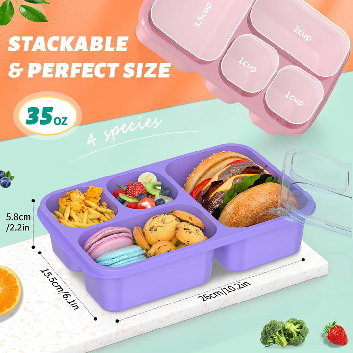 Bento Box Maaltijd Prep Containers - 4-Pack