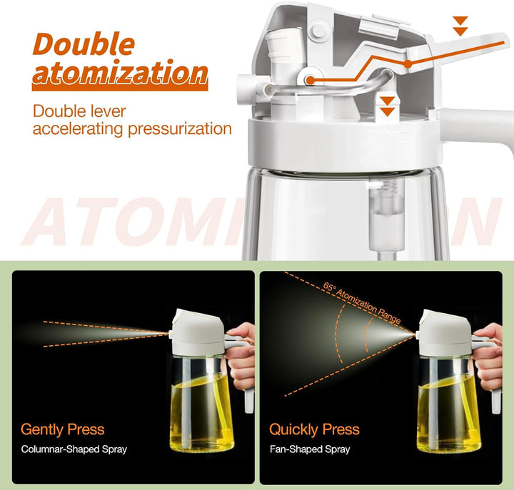 Spray z oliwą 2 w 1 - Premium 470mL Szklana Butelka