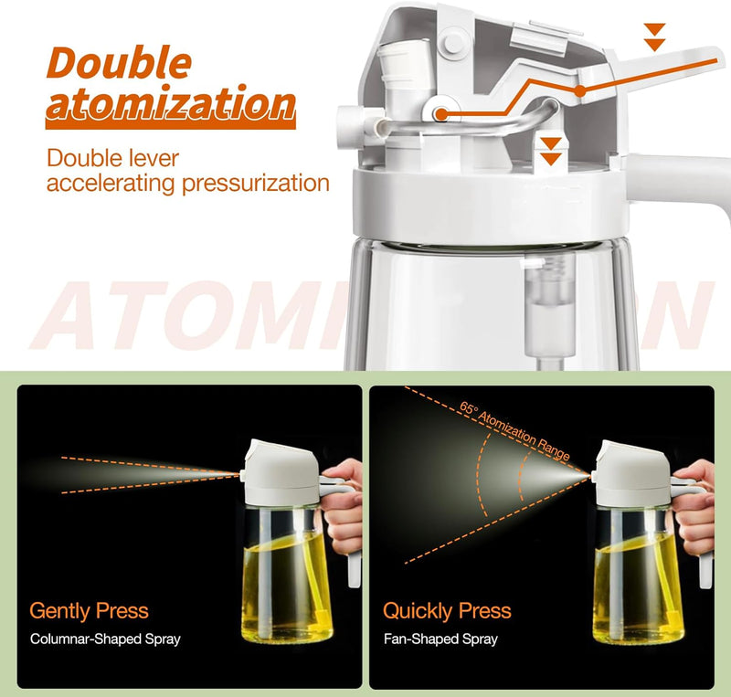 Spray z oliwą 2 w 1 - Premium 470mL Szklana Butelka