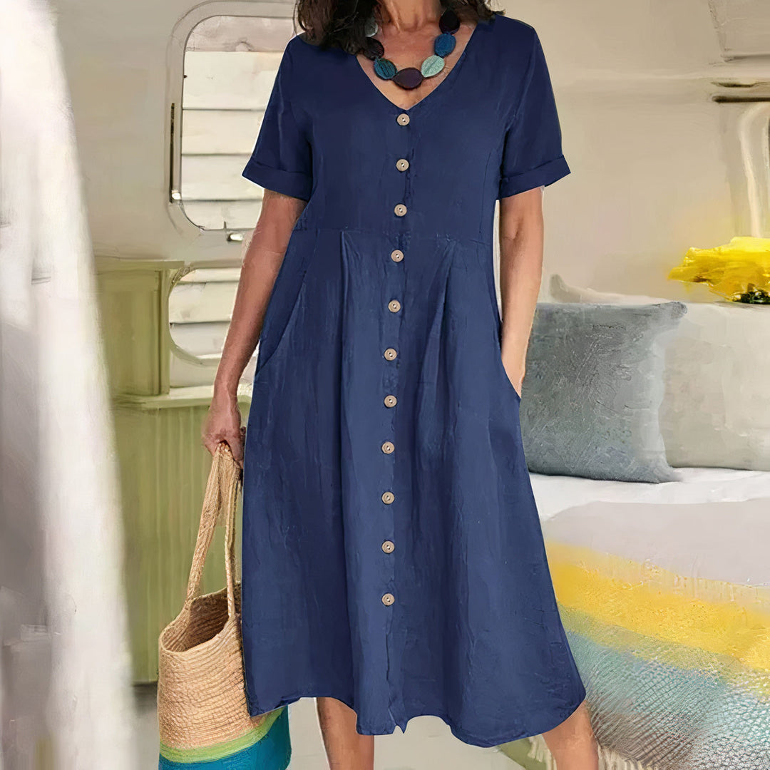 Casual Katoen-linnen Zomerjurk – Noor