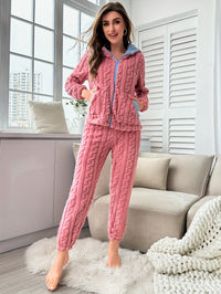 Roze Pyjama Set met Capuchon en Broek - Lenora