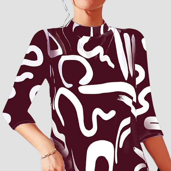 Mini Jurk met Lange Mouwen & Ronde Halslijn – Elanora