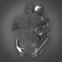 Liefdescanvas met Metalen Figuur - AmorArte