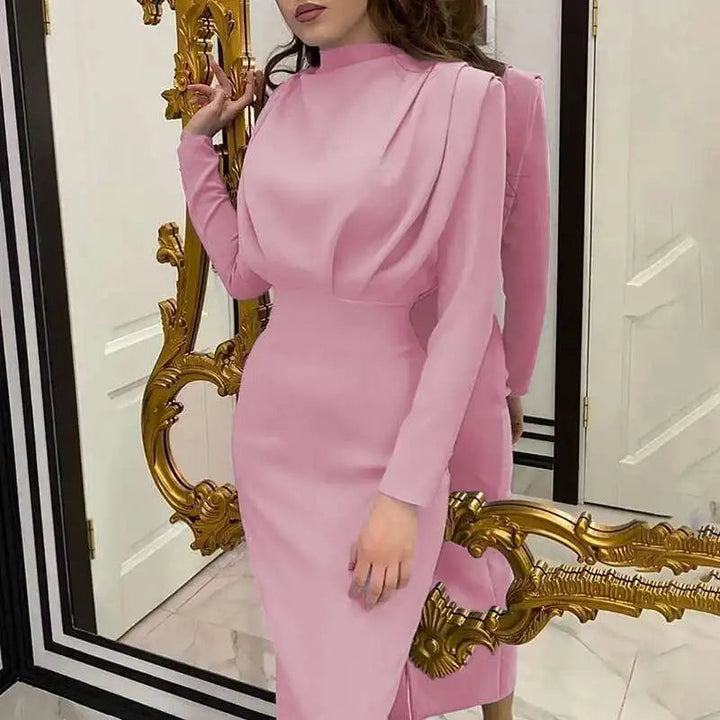 Bodycon Midi Jurk met Turtleneck – Valeria