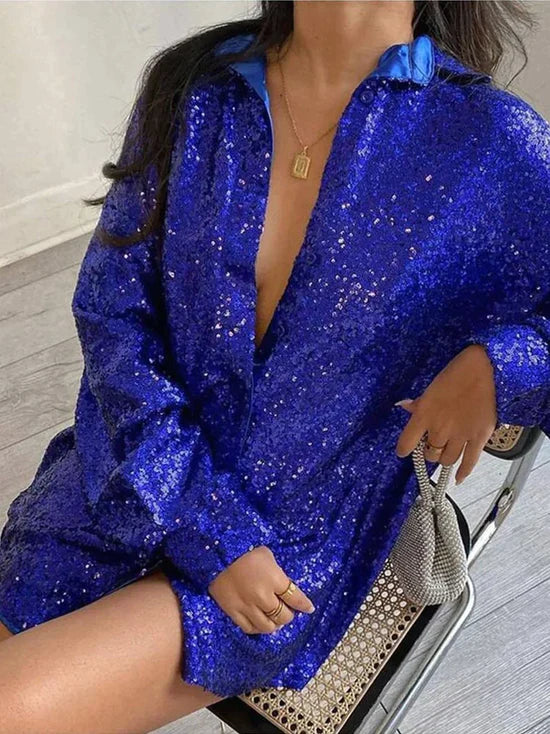 Oversized Glitter Blouse Voor Dames