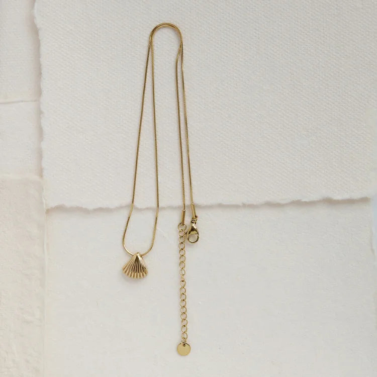 Gouden Sint-Jakobsschelp Bloemenketting - Lila