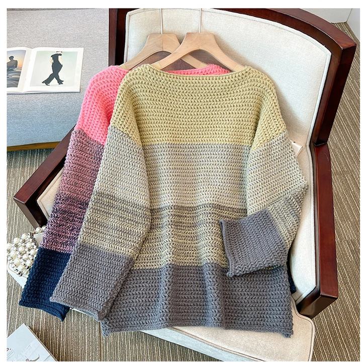 Oversized Dames Trui met Patchwork-Design – Melina