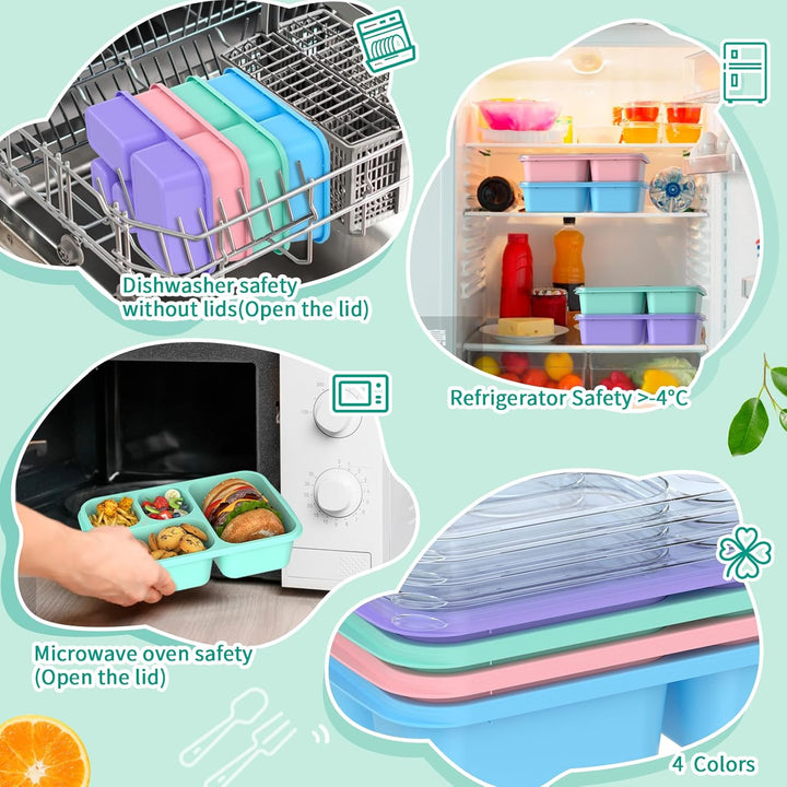 Bento Box Maaltijd Prep Containers - 4-Pack