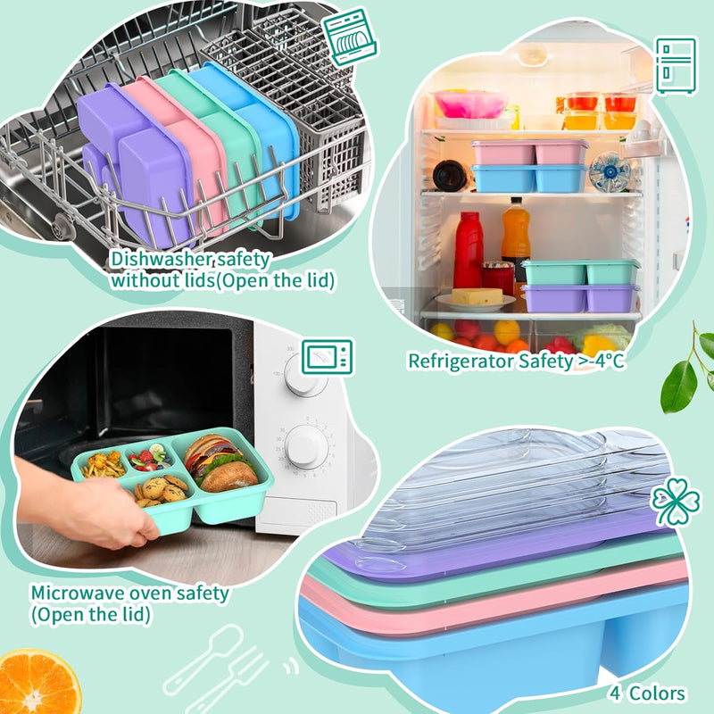 Bento Box Maaltijd Prep Containers - 4-Pack