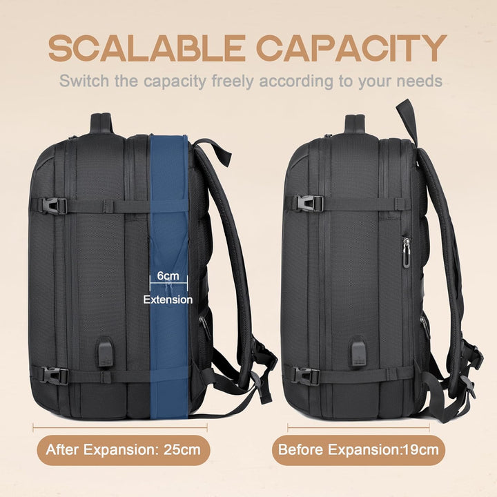40L Uitbreidbare Waterdichte Reisrugzak met USB-poort & 17” Laptopvak – AirVoyage (1 Kopen, 1 GRATIS Actie)