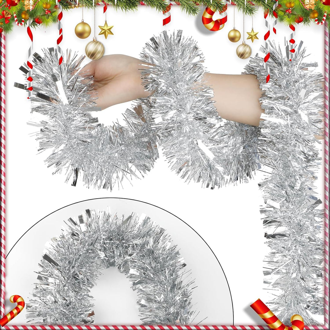 Zilveren Kerst Glitterslinger - SparkleTwist
