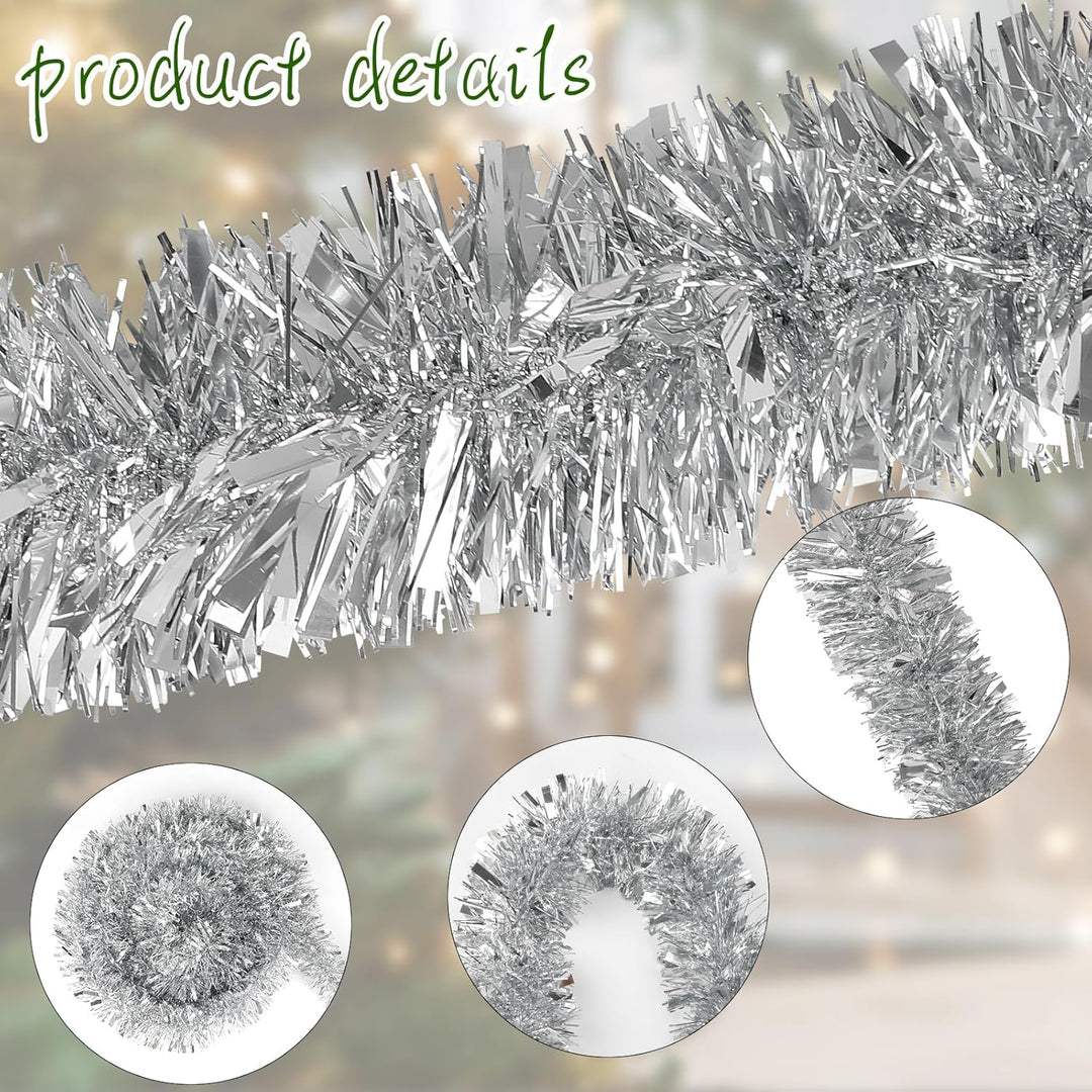 Zilveren Kerst Glitterslinger - SparkleTwist