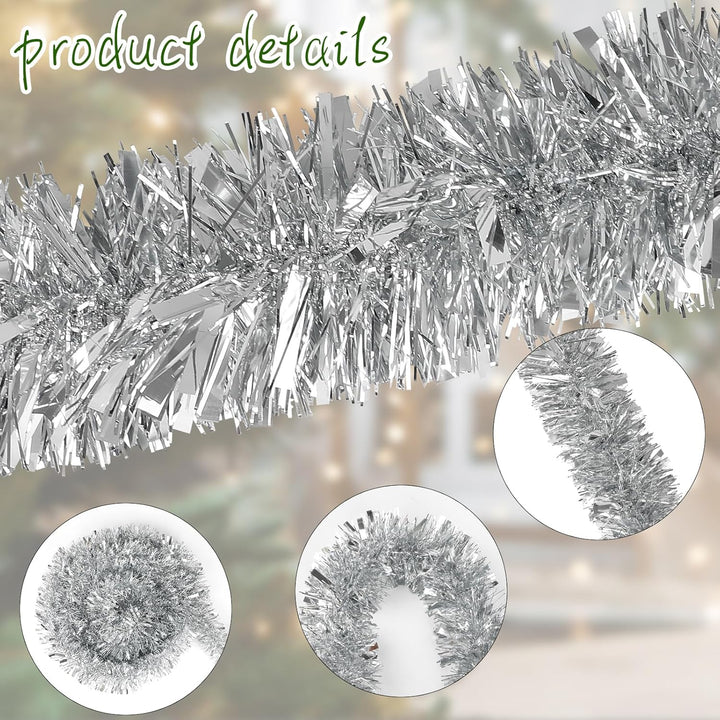 Zilveren Kerst Glitterslinger - SparkleTwist