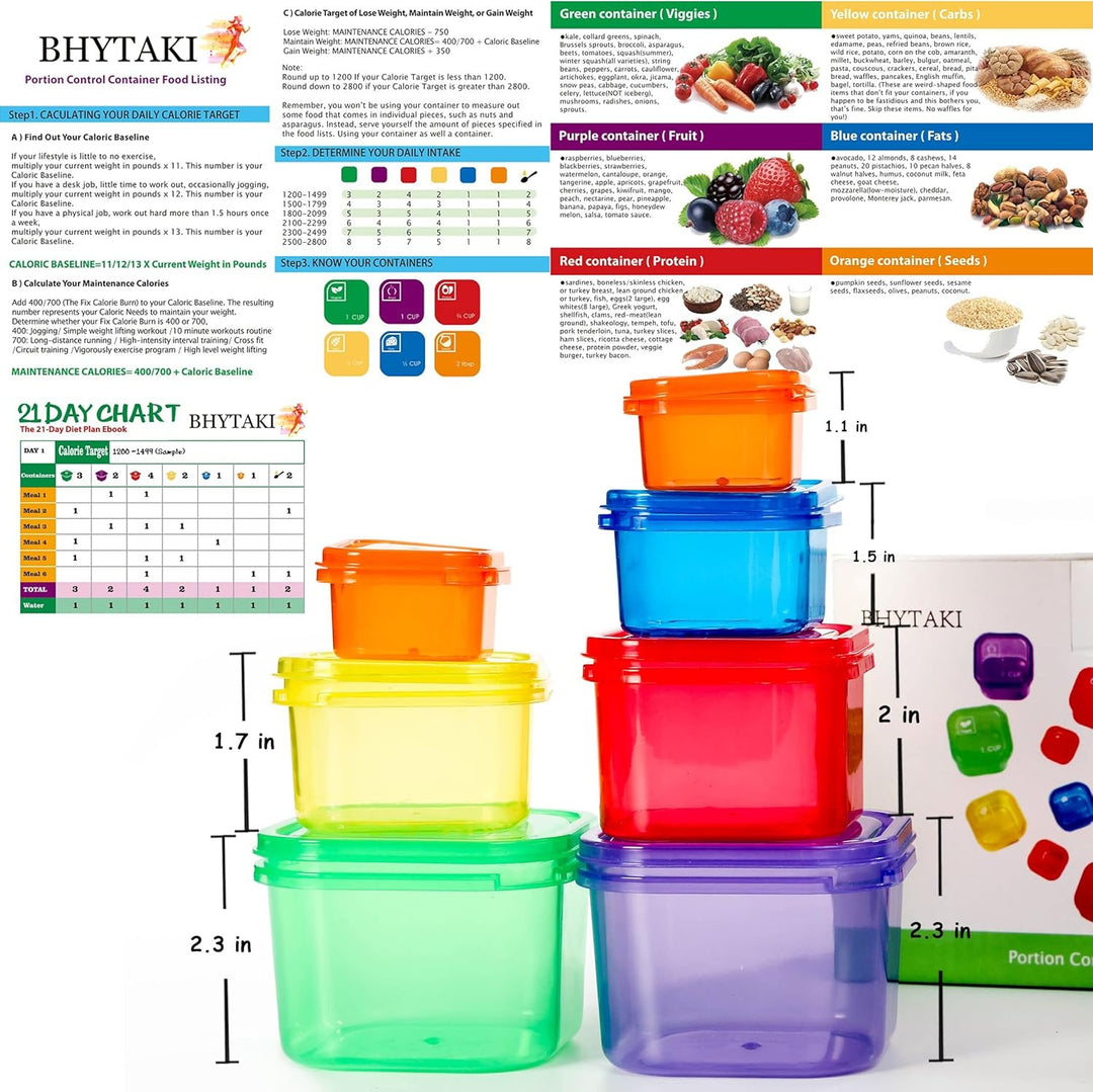 Portiecontrole Dozen (14-delige Set) - 21 Day Fix voor Gewichtsverlies