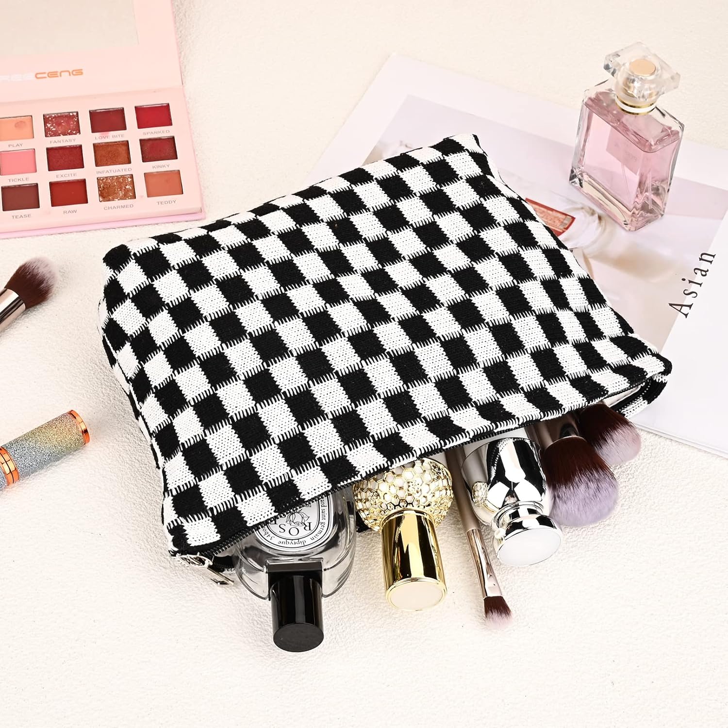 Must-Have Geruite Make-up Tas Set