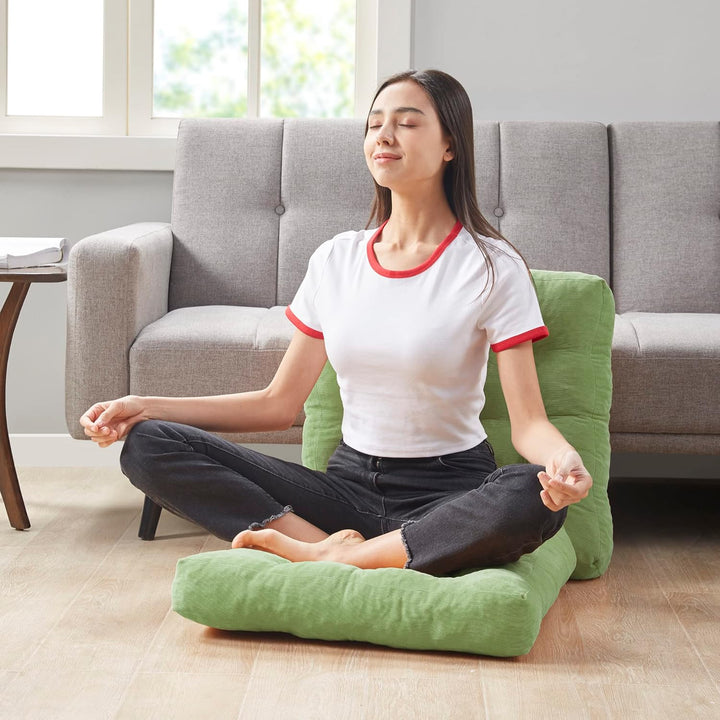 Set van 2 Meditatiekussens - Grote Tufted Corduroy Kussens