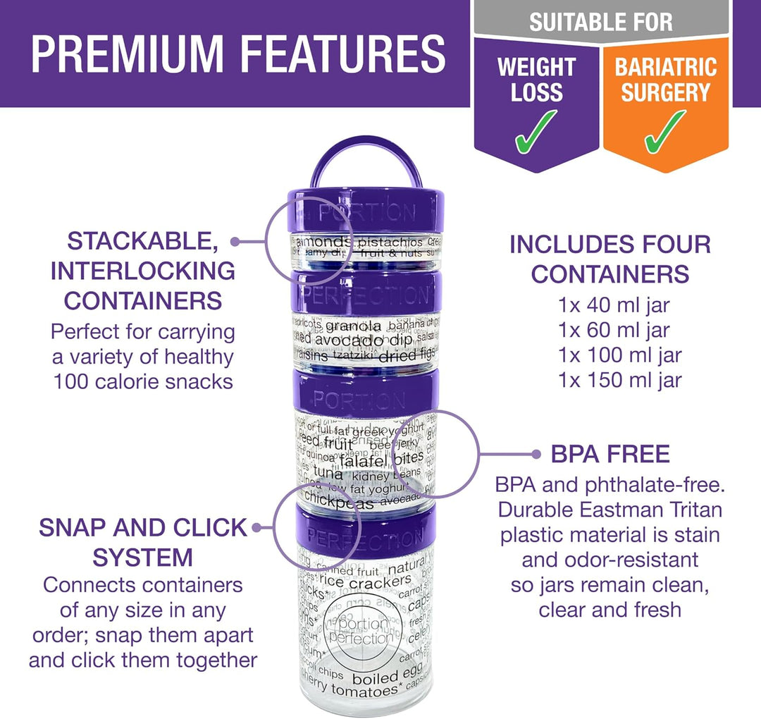 100-Calorie Snack Portiecontrole Containers - Stapelbare Set