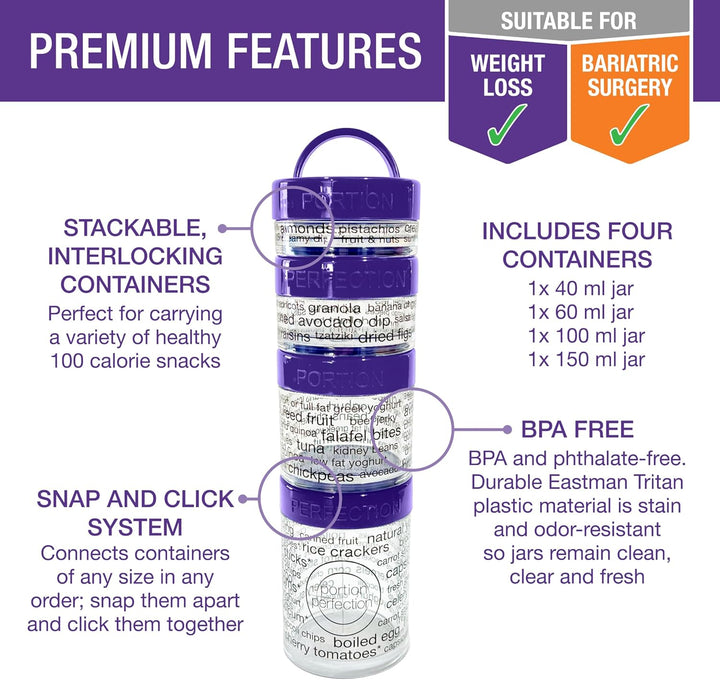 100-Calorie Snack Portiecontrole Containers - Stapelbare Set