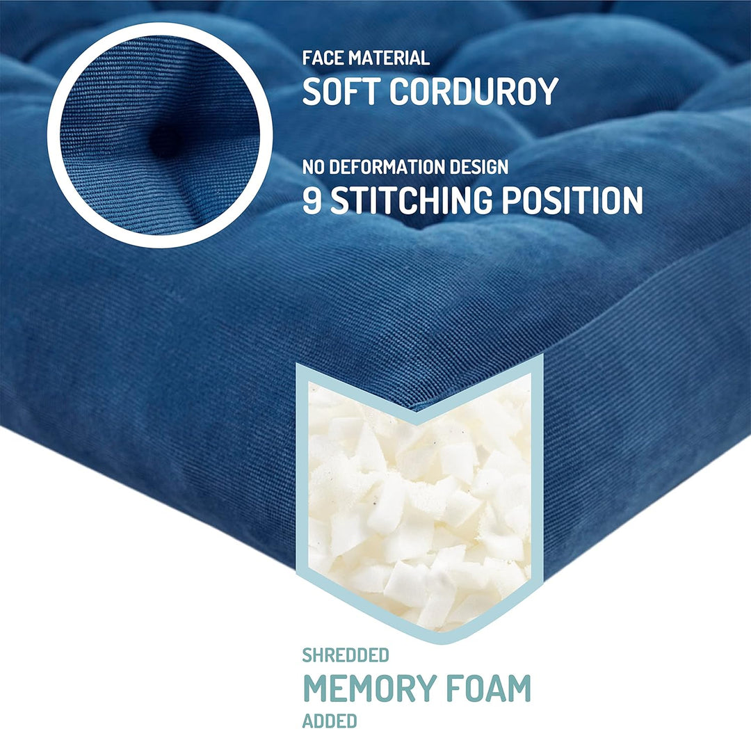 Set van 2 Meditatiekussens - Grote Tufted Corduroy Kussens