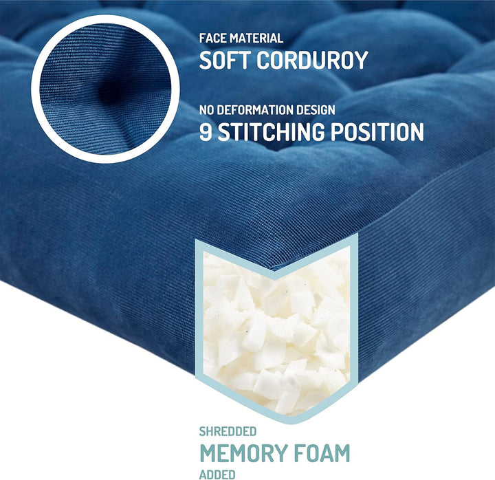 Set van 2 Meditatiekussens - Grote Tufted Corduroy Kussens