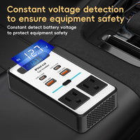 200W Auto Omvormer – DC 12V naar 220V AC Met USB-C & Snellader