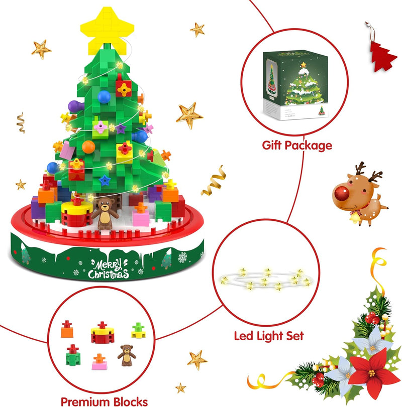 Kerstboom Bouwset met LED Verlichting - BrickTree