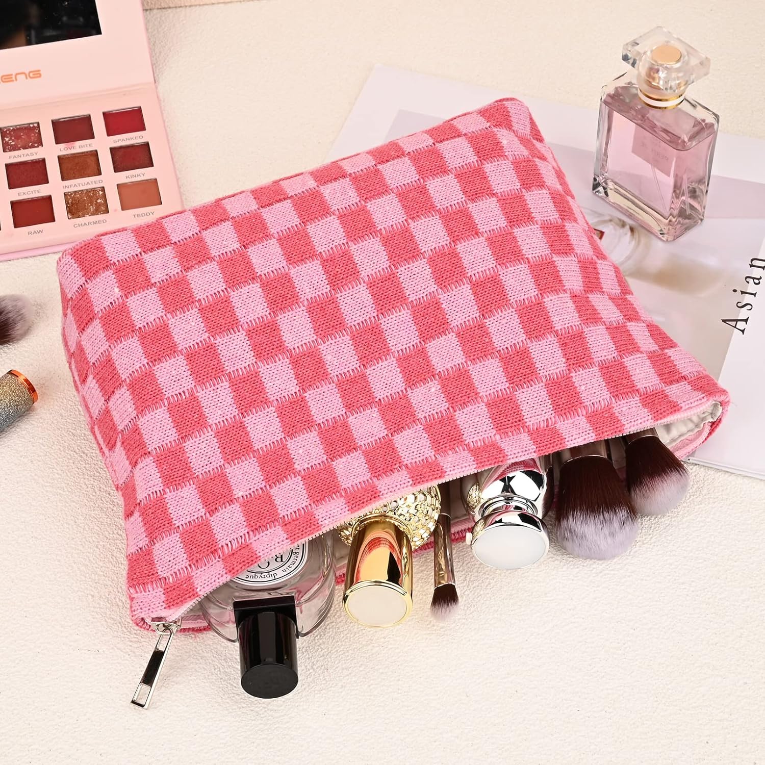 Must-Have Geruite Make-up Tas Set